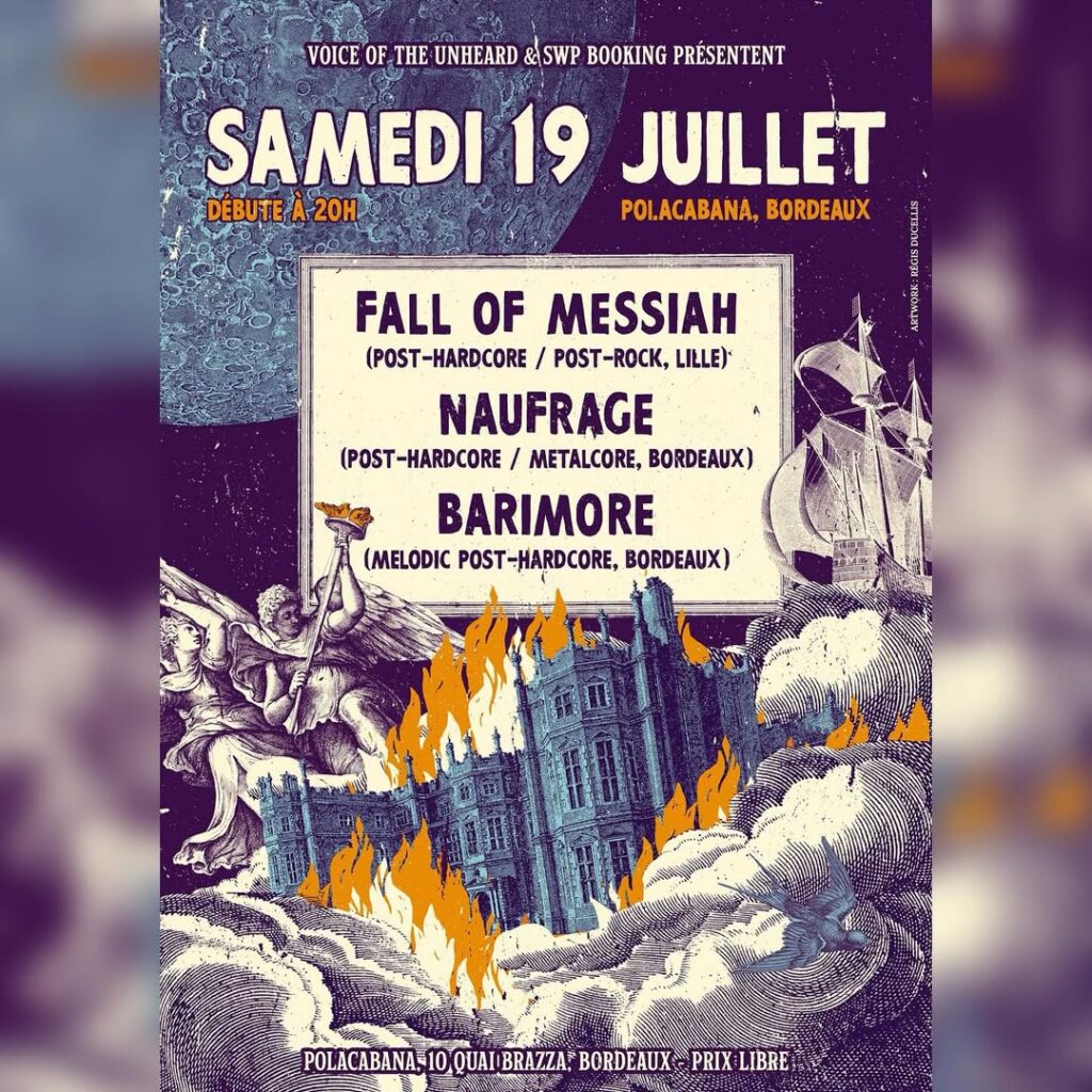 affiche concert Fall Of Messiah + Naufrage + Barimore à Polacabana (19 juillet 2025)