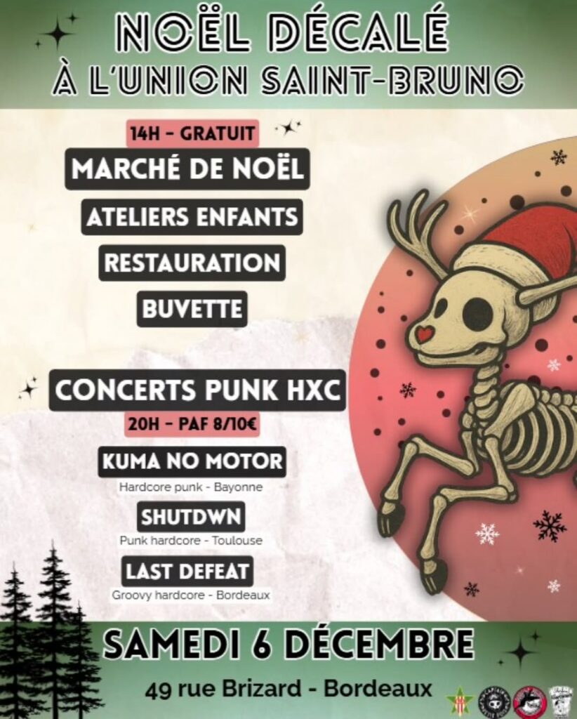 affiche violette Noël décalé à l'Union Saint-Bruno (6 décembre 2025)
